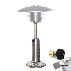 11,000 BTU Portable Stainless Steel Gas Patio Heater Table Top with Refill Adapter