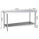 1200mm/1500mm Commercial Catering Table Work Bench Steel Kitchen Warehouse Used