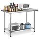 120x75cm Stainless Steel Work Table Commercial Catering Table Kitchen Prep Table