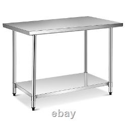 120X75cm Stainless Steel Work Table Commercial Catering Table Kitchen Prep Table