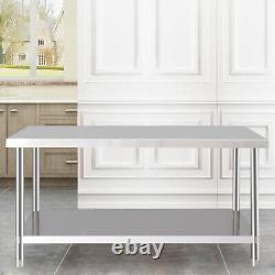 120cm Commercial Stainless Steel Kitchen Prep Table Work Bench Table withShelf