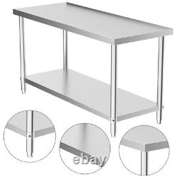 120cm Length Restaurant Kitchen Food Prep Table Work Bench Table Stainless Steel