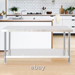 120cm Length Restaurant Kitchen Food Prep Table Work Bench Table Stainless Steel