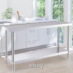 120cm Length Restaurant Kitchen Food Prep Table Work Bench Table Stainless Steel