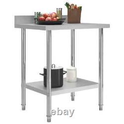 120x60cm Stainless Steel Commercial Catering Table Kitchen WorkTop Prep Table