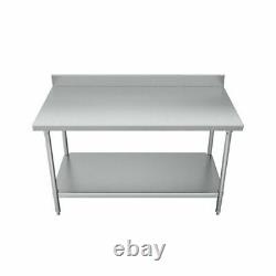 120x60cm Stainless Steel Commercial Catering Table Kitchen WorkTop Prep Table