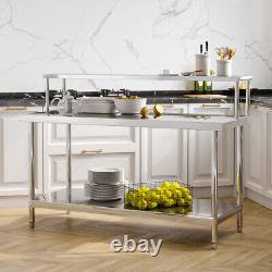 150cm Catering Table Stainless Steel Work Bench Commercial Kitchen Worktop Stand