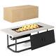 16 Kw Propane Fire Pit Table Rectangular Outdoor Gas Fire Pit Stainless Steel