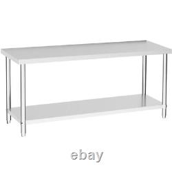 180cm Commercial Work Bench Stainless Steel Top Kitchen Catering Food Prep Table