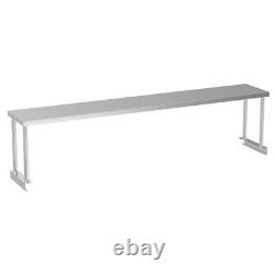 180cm Stainless Steel Top Single Tier Overshelf Kitchen Over Shelf Prep Table