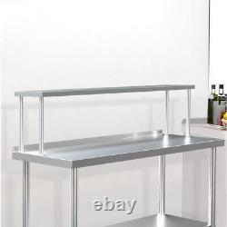 180cm Stainless Steel Top Single Tier Overshelf Kitchen Over Shelf Prep Table