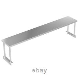 180cm Stainless Steel Top Single Tier Overshelf Kitchen Over Shelf Prep Table