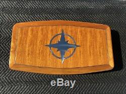 19 by34 Genuine Burmese Teak Yacht/Boat/RV Table with stainless Steel inlay