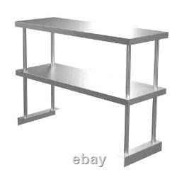 1/2 Tier Commercial Kitchen Stainless Steel Over Shelf for Prep Table Bench Rack