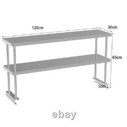 1/2 Tier Commercial Stainless Steel Kitchen Work Bench Catering Table Over Shelf