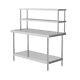 1.2m Work Bench Over Shelf Kitchen Stainless Steel Top Food Prep Table Catering