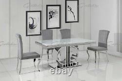 2022 Unique 160CM Premium White Marble Dining Table Stainless Steel