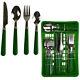 24pc Cutlery Set In Tray Fork Tea Spoon Stainless Steel Table Kitchen Picnic New