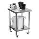 2ft Stainless Steel Commercial Catering Kitchen Prep Table Workbench Shelf+wheel