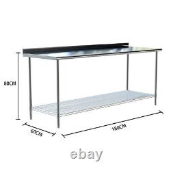 2/3/4/5/6FT Catering Table Stainless Steel Worktop Commercial 2 Tier Work Bench