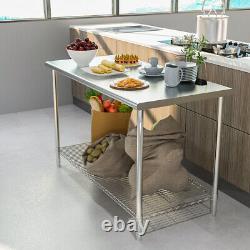 2-6FT Stainless Steel Work Bench Commercial Catering Table Kitchen WorkTop Prep