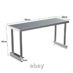 2 Layer Commercial Restaurant Catering Kitchen Work Table Bench Stainless Steel