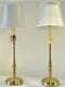 2 Ralph Lauren Darien Candlestick Table Lamps Brass Gold Nwt