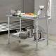2 Tier Commercial Work Bench Stainless Steel Kitchen Food Prep Catering Table Uk