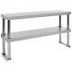 2-tier Work Table Overshelf 120x30x65 Stainless Steel R7y1