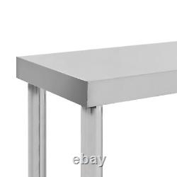 2-Tier Work Table Overshelf 120x30x65 Stainless Steel R7Y1