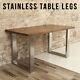 2 X Stainless Steel Table Legs Designer / Industrial / Dining / Live Edge