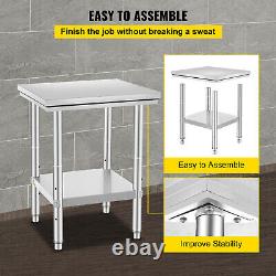 2x2FT Kitchen Work Prep Table Stainless Steel NSF Cafeteria Storage Space GOOD