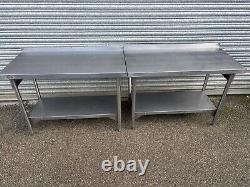 2x stainless steel Prep Tables W120 Cm / catering/ Commercial