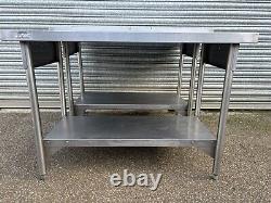 2x stainless steel Prep Tables W120 Cm / catering/ Commercial