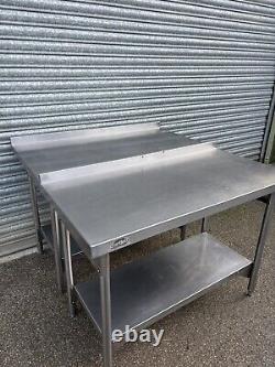 2x stainless steel Prep Tables W120 Cm / catering/ Commercial