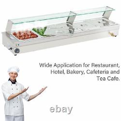 30L 5-Pan Food Warmer Steam Table Buffet Steamer Commercial Chip Warmer 110V