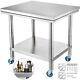 36x24 Stainless Steel Table Work Bench Catering With Wheels Casters Prep Table