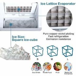 39 Lbs/Day Portable Table Top Ice Maker Making Machine Stainless Steel 24pc Cube