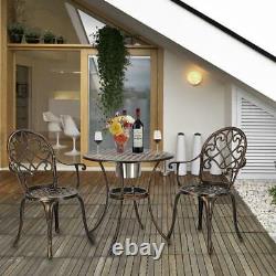 3PCS Patio Bistro Furniture Set Outdoor Garden Table & Chairs with Ice Bucket UK