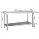 3/4/5ft Catering Prep Table Stainless Steel Work Bench With Shelf Dissecting Top