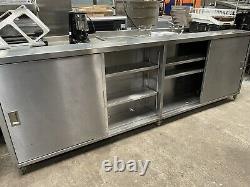 3 Meter Stainless steel cupboard Back bar Prep Table