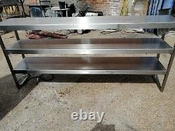 3 Tier Stainless steel table work top work bench heavy duty commercial 220 cm