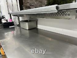 3 Tier heated gantry and stainless steel table with bottom shelf