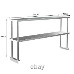 3ft 4ft 5ft 6ft Stainless Steel Table Top Shelves Over Work Bench Storage Rack