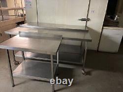 3x stainless steel prep tables