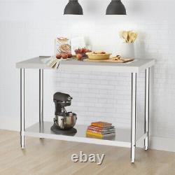 4FT Commercial Stainless Steel Work Bench Catering Prep Table Kitchen Worktop UK