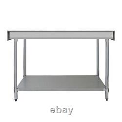 4FT Kitchen Work Bench Catering Table Commercial Stainless Steel Prep Surface