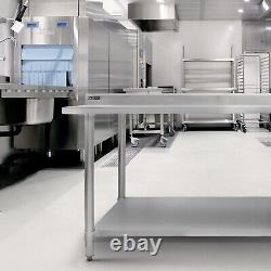 4FT Kitchen Work Bench Catering Table Commercial Stainless Steel Prep Surface