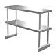 4ft Prep Table Overshelf Commercial Kitchen Stainless Steel Double Work Shelf