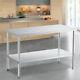 4ft Stainless Steel Commercial Kitchen Work Table Bench Catering Worktop